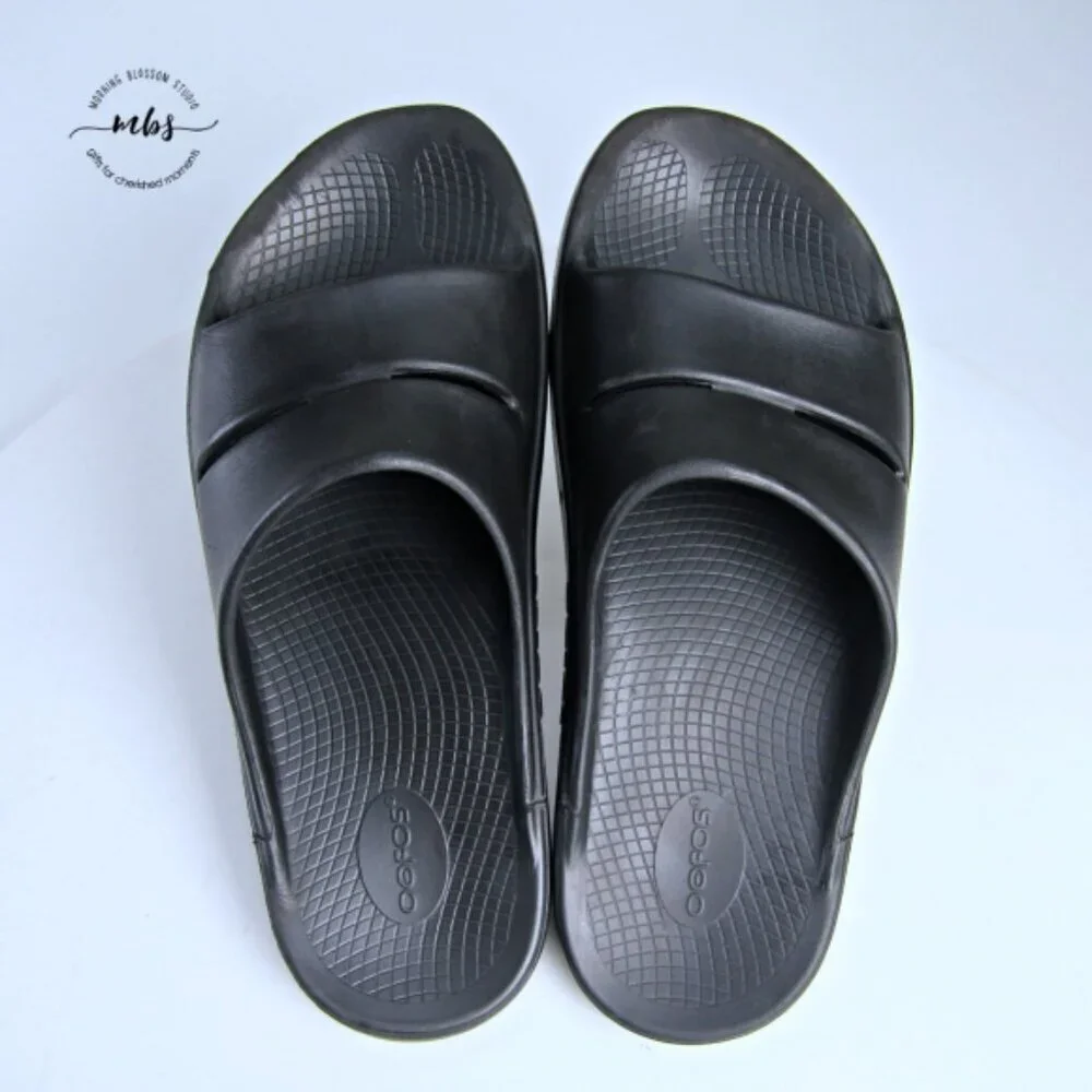 Oofos Ooahh Recovery‎ Slide Shoes Black Men 14